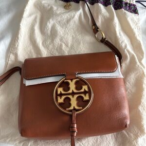 Tory Burch Brown Crossbody Bag with Gold Logo